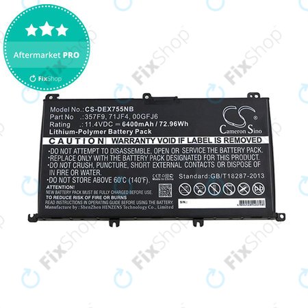 Akku batterie für Dell Inspirion 15, 6400mAh, Li-Pol, 11.4V, 357F9, HQ