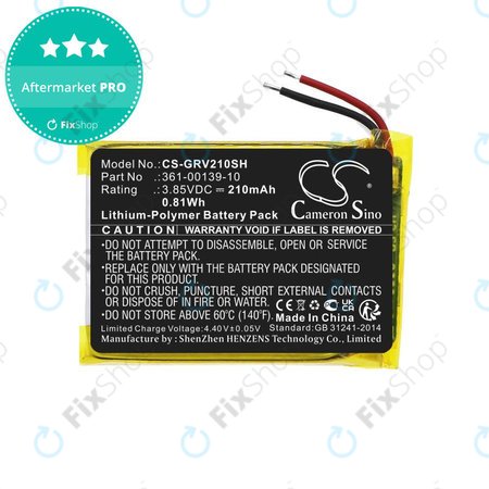 Akku batterie für Garmin Venu 2, 210mAh, Li-Pol, 3.85V, 361-00139-10, HQ