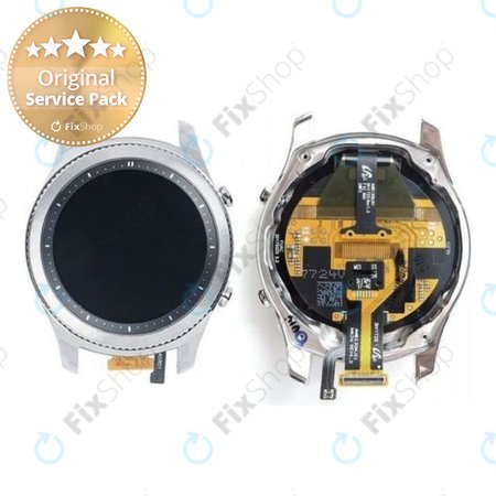 Samsung Gear S3 Classic R770 - LCD Display + Touchscreen Front Glas + Rahmen (Silber) - GH97-19608A Genuine Service Pack