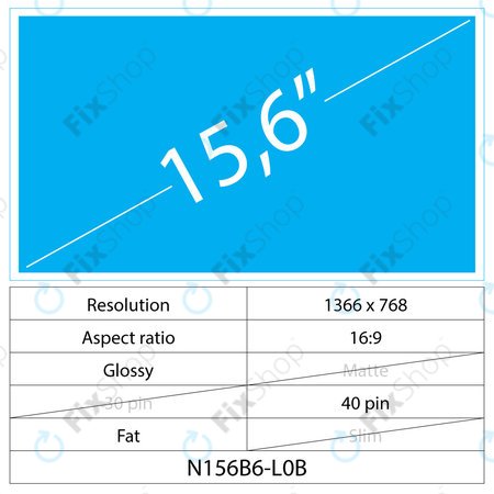 15.6 LCD Fat Glossy, 40 pin HD