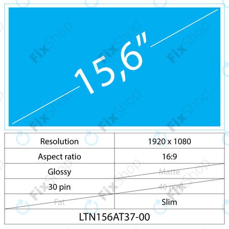 15.6 LCD Slim Glossy 30 Pin Full HD