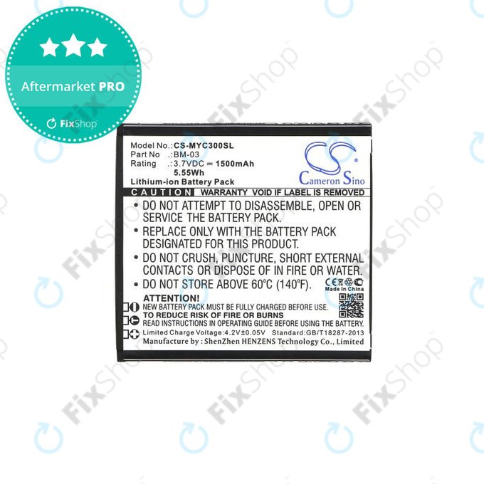 Akku batterie für MyPhone Funky, 1500mAh, Li-Ion, 3.7V, BM-03, HQ