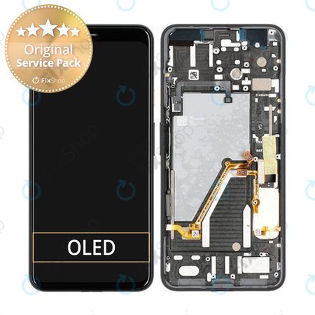 Google Pixel 4 XL - LCD Display + Touchscreen Front Glas + Rahmen - 20GC20W0013 Genuine Service Pack