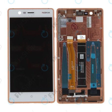 Nokia 3 - LCD Display + Touchscreen front Glas + Rahmen (Copper) - 20NE1RW0001, 20NE1RW0003