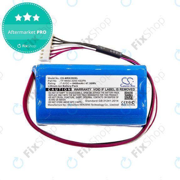 Batterie für Marshall Kilburn II, II V2, 6400mAh, Li-Ion, 7.4V, TF18650-3200-4S2PA, HQ