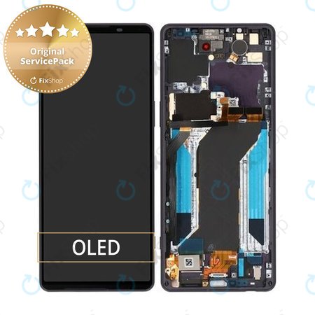 Sony Xperia 1 IV XQCT54 - LCD Display + Touchscreen Front Glas + Rahmen (Violet) - A5046144A Genuine Service Pack