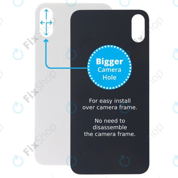 Apple iPhone XS Max - Backcover Glas Vergrössertes Ringloch für die Kamera (Silver)