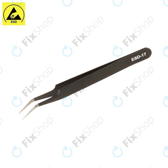 Vetus ESD-17 - Antistatische Metallpinzette mit Gebogener Spitze (115mm)