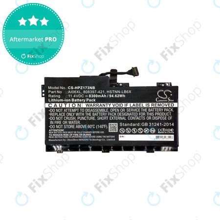 Batterie für HP Zbook 17 G3, 8300mAh, Li-Ion, 11.4V, AI06XL, HQ