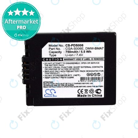 Panasonic Lumix DMC-FZ7, FZ8, FZ18, FZ28, FZ30, FZ35, FZ38, FZ50, Leica V-Lux 1 - Akku Batterie DMW-BMA7 Li-Ion 750mAh HQ