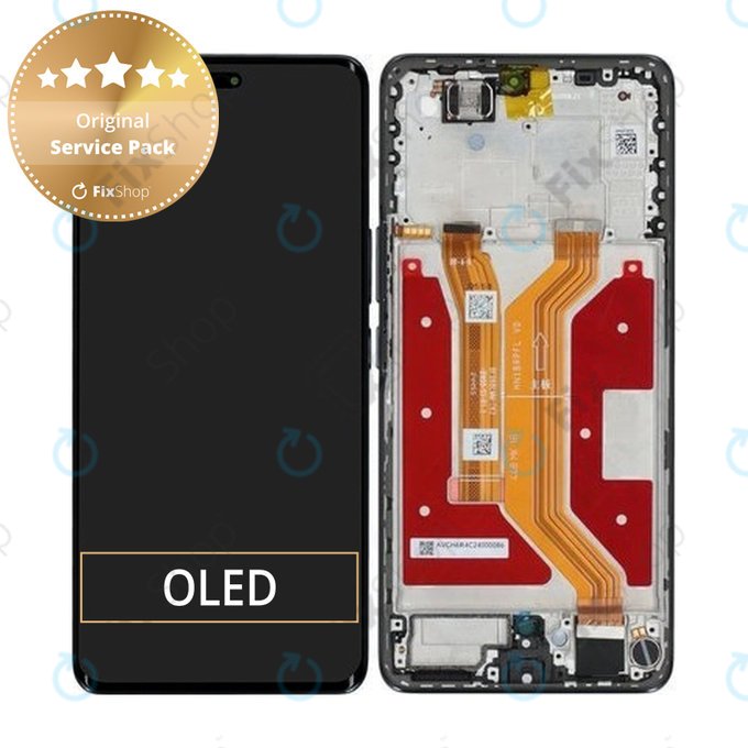 Honor Magic7 Lite - LCD Display + Touchscreen Front Glas + Rahmen (Titanium Black) - 0235AMMM Genuine Service Pack