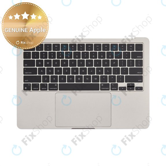 Oberer Tastaturrahmen für MacBook Air 13", A3113 (2024), mit US-Tastatur und Akku, Starlight, 661-40229, Genuine Apple