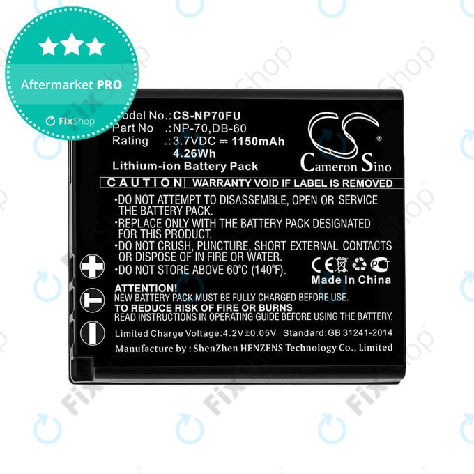 Akku batterie für Panasonic Lumix DMC-FX01, 1150mAh, Li-Ion, 3.7V, CGA-S005, HQ