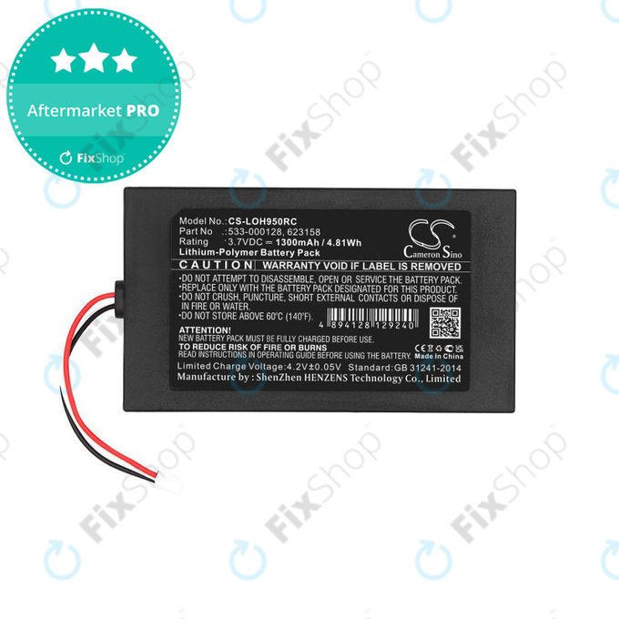 Akku batterie für Logitech Harmony 9, 1300mAh, Li-Pol, 3.7V, 533-000128, HQ
