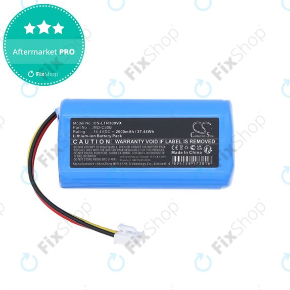 Batterie für Liectroux C30B, BLAUPUNKT BPK-VCBB1XB, Midea M4, 2600mAh, Li-ion, 14.4V, MD-C30B, HQ