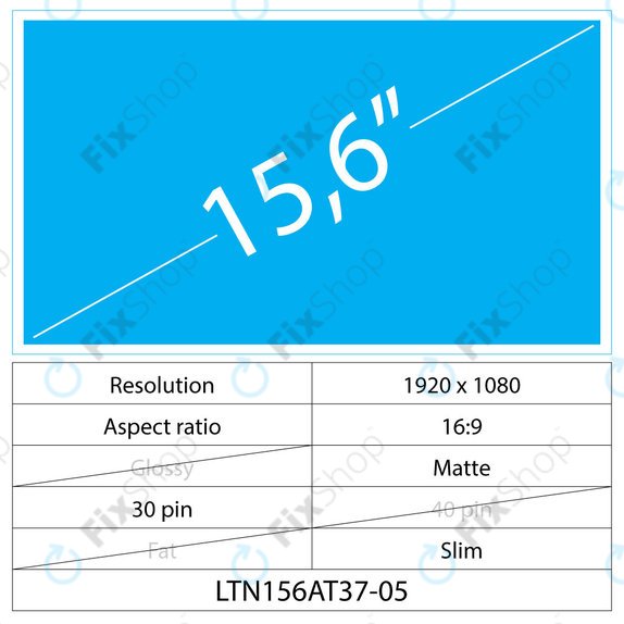 15.6 LCD Slim Matte 30 Pin Full HD
