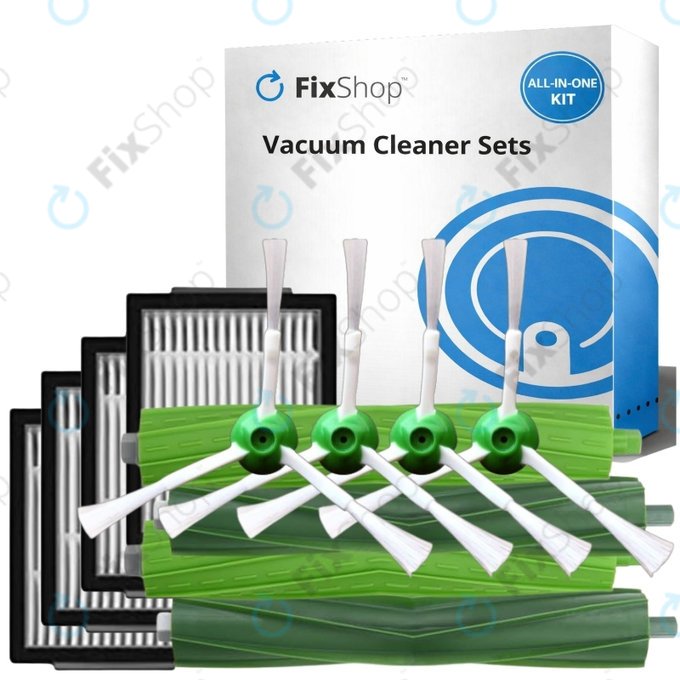 Ersatzteilset für iRobot Roomba e-series, i-series, j-series (2 Paare Hauptbürsten, 4x Filter, 4x Seitenbürste)