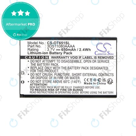 Akku batterie für Alcatel Lollipops, 650mAh, Li-Ion, 3.7V, 3DS11080AAAA, HQ