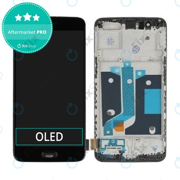 OnePlus 5 - LCD Display + Touchscreen Front Glas + Rahmen (Black) TFT