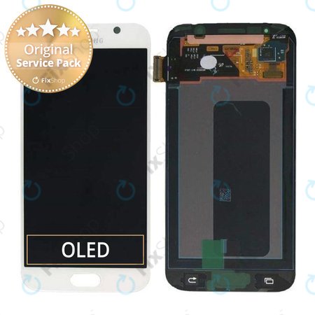 Samsung Galaxy S6 G920F - LCD Display + Touchscreen Front Glas (White Pearl) - GH97-17260B Genuine Service Pack