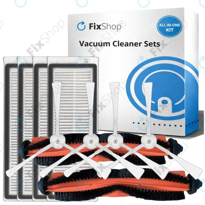 Ersatzteilset für Xiaomi Mi Robot Vacuum Mop Essential (Mijia G1) (2x Hauptbürste, 4x Filter, 4x Seitenbürste)