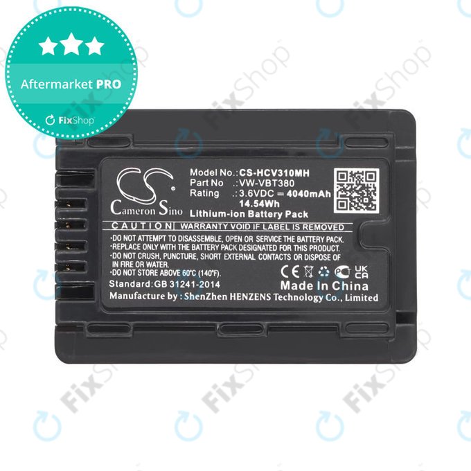 Akku batterie für Panasonic HC-550EB, 4040mAh, Li-Ion, 3.6V, VW-VBT380, HQ