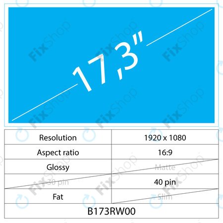 17.3 LCD Fat Glossy-40 pin-Full HD