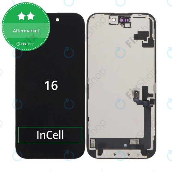 Display In-Cell HD+ für iPhone 16, Touchscreen-Glas mit Rahmen