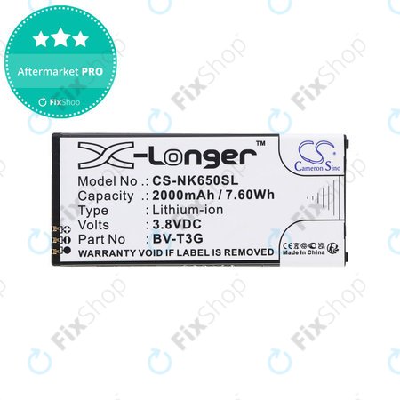 Akku batterie für Nokia Lumia 650, 2000mAh, Li-Ion, 3.8V, BV-T3G, HQ