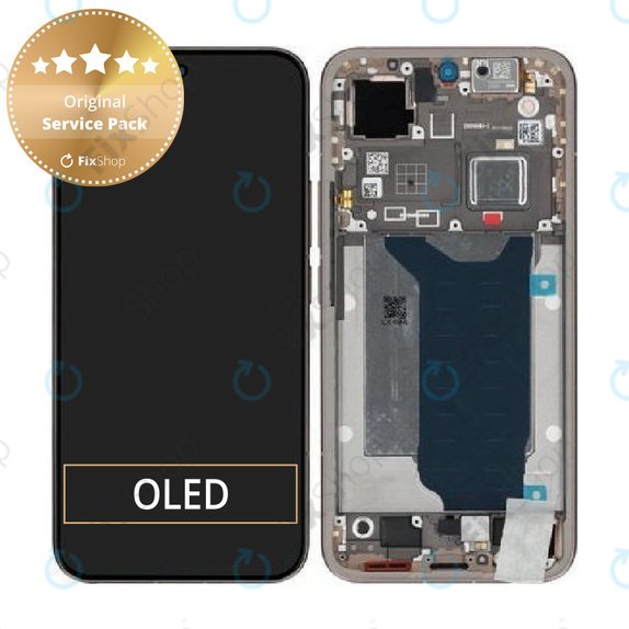 Display für Xiaomi 15T Pro 5G, Mocha Gold, Touchscreen-Glas mit Rahmen, 5600060O12U00, Genuine Service Pack