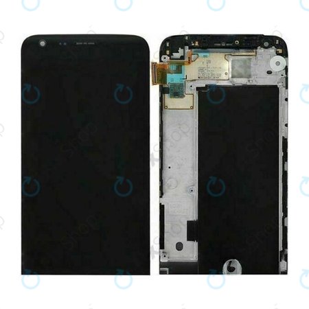 LG G5 H850 - LCD Display + Touchscreen front Glas + Rahmen (Schwarz) - ACQ88809161 Original