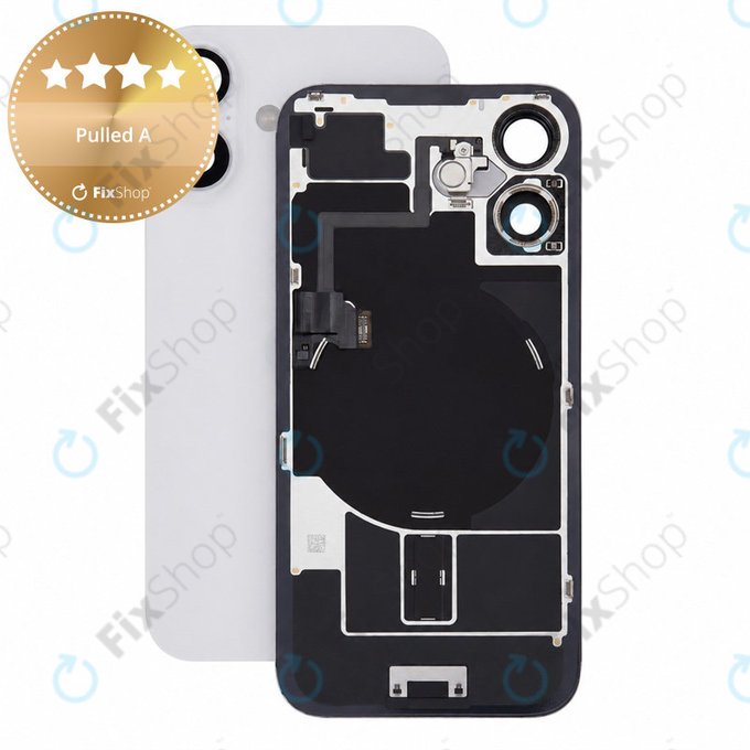 Glas der Rückabdeckung für iPhone 16, White, Pulled A