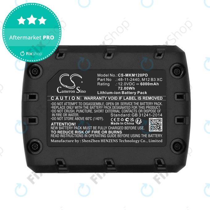 Akku batterie für Milwaukee M12 Redlithium XC 4.0, 6000mAh, Li-Ion, 12V, M12 B3 XC, M12 B4 XC, HQ