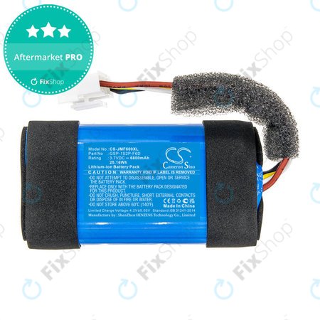 Batterie für JBL Flip 6, 6800mAh, Li-Ion, 3.7V, GSP-1S2P-F6D, HQ
