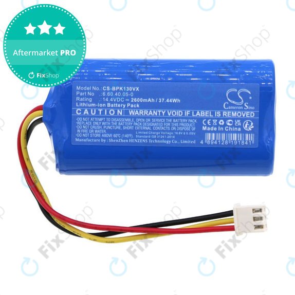 Akku batterie für Evolveo RoboTrex H9, Midea M4, Blaupunkt XPOWER+, 2600mAh, Li-Ion, 14.4V, 6.60.40.05-0, HQ