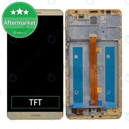 Huawei Mate 7 - LCD Display + Touchscreen Front Glas + Rahmen (Amber Gold) TFT