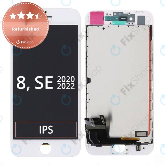 Display für iPhone 8, SE (2020), SE (2022), White, Touchscreen-Glas mit Rahmen, Refurbished