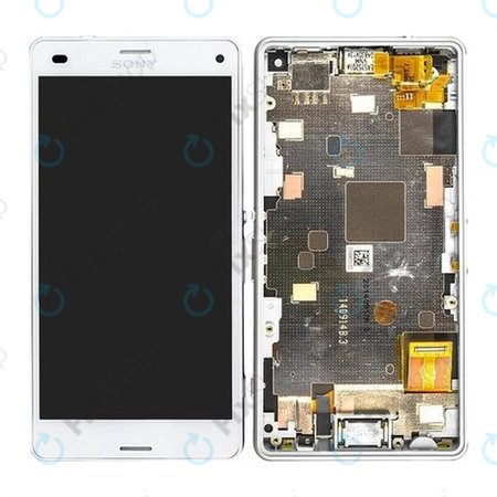 Sony Xperia Z3 Compact D5803 - LCD Display + Touchscreen front Glas + Rahmen (Weiß) - 1289-2680