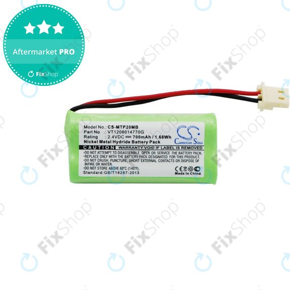 Batterie für Motorola MBP20, 700mAh, Ni-MH, 2.4V, VT1208014770G, HQ