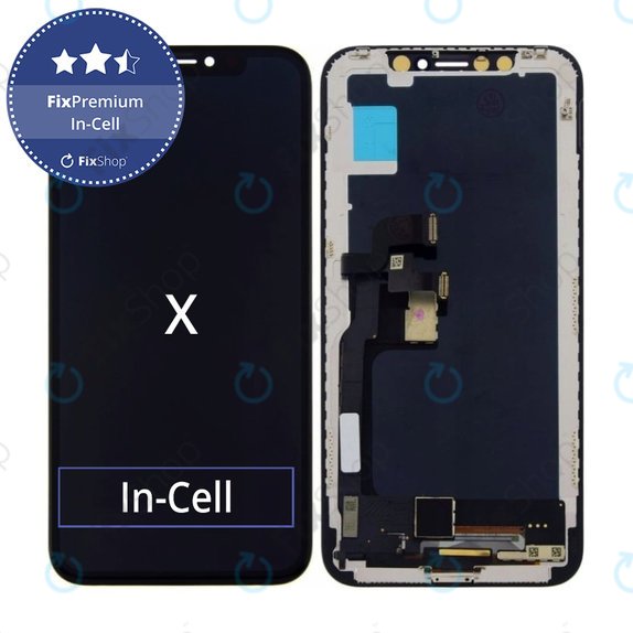 Display In-Cell für iPhone X, Touchscreen-Glas mit Rahmen, FixPremium