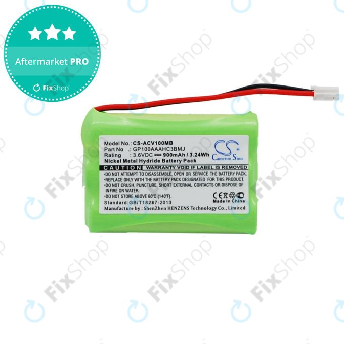 Batterie für Audioline Baby Care V100, 900mAh, Ni-MH, 3.6V, GP100AAAHC3BMJ, HQ