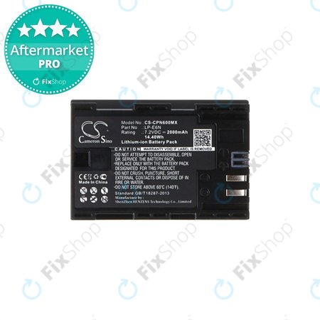 Canon EOS 5D, 5DS, 6, 7, 60, 70, R5, R6 - Akku Batterie LP-E6N Li-Ion 2000mAh HQ