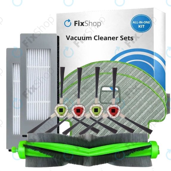 Ersatzteilset für iRobot Roomba Combo 1138, Ecovacs Deebot Ozmo 930 (1x Hauptbürste, 2x Filter, 2 Paare Seitenbürsten, 2x Wischpads)