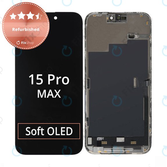Display für iPhone 15 Pro Max, Touchscreen-Glas mit Rahmen, Refurbished