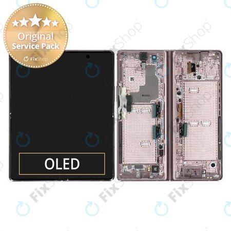 Samsung Galaxy Z Fold 2 F916B - LCD Display + Touchscreen Front Glas + Rahmen (Mystic Brown) - GH82-23968B Genuine Service Pack