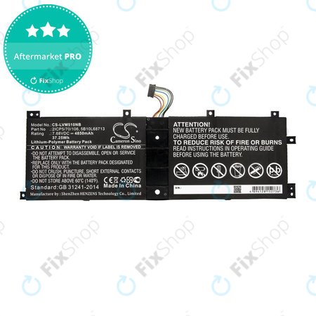 Batterie für Lenovo IdeaPad Miix 510, Miix520, Miix 5 Pro, 4850mAh, Li-Pol, 7.68V, 2ICP5/70/106, HQ
