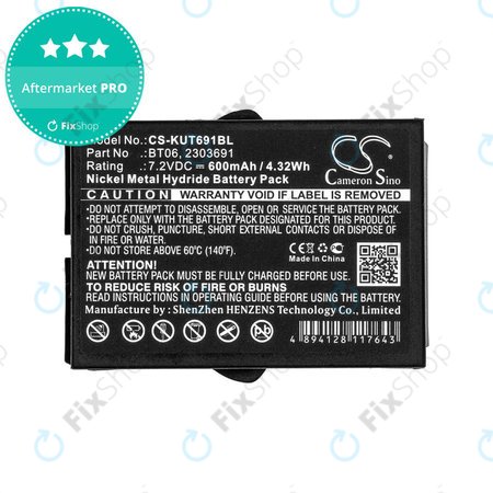 Akku batterie für Ikusi TM60, 61, 62, 600mAh, Ni-MH, 7.2V, BT06, HQ