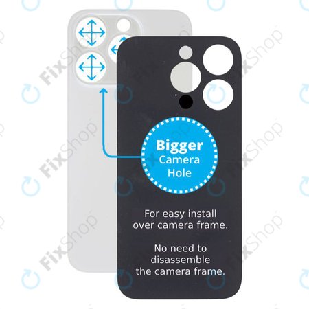 Apple iPhone 14 Pro - Backcover Glas Vergrössertes Ringloch für die Kamera (Silver)