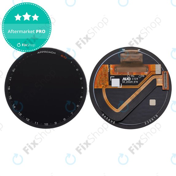 OLED Display + Touchscreen ohne Rahmen (Black) für Garmin Approach S70 47mm