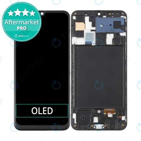 Samsung Galaxy A50 A505F - LCD Display + Touchscreen Front Glas + Rahmen (Black) OLED